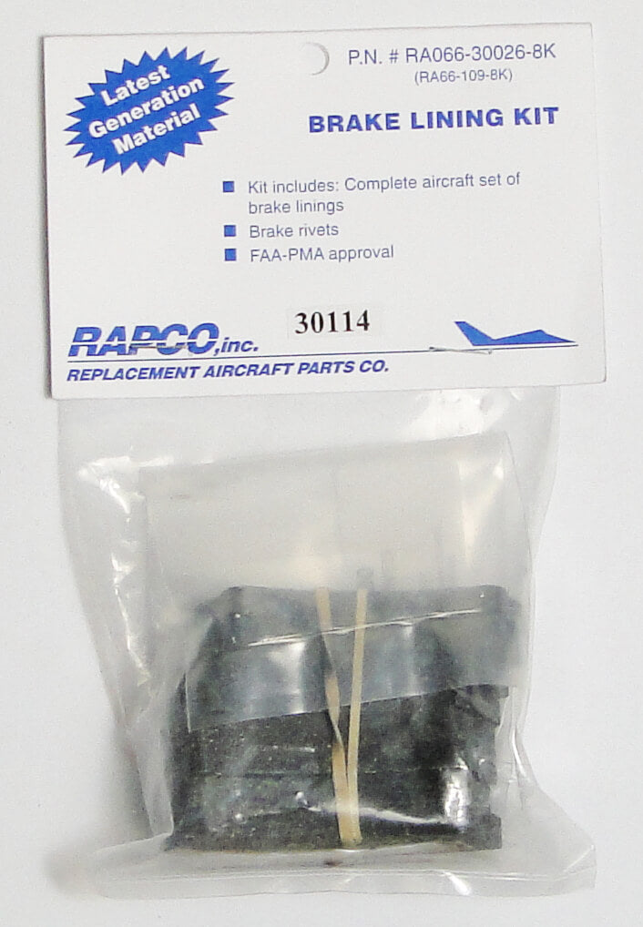 RA066-30026-8K Rapco Brake Lining 8 Pack Kit