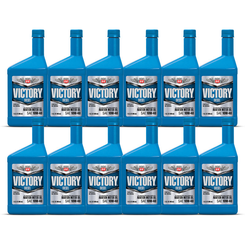 10W-40 Phillips 66 Oil Victory Diesel Aviation - Case Of 12 Quarts