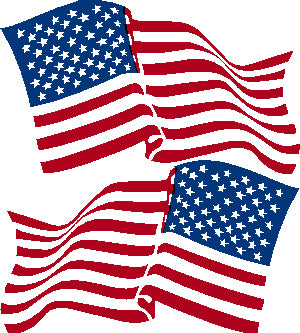 9-INCH American Flag Decal Wavy Left / Right 6-Inch Height x Width