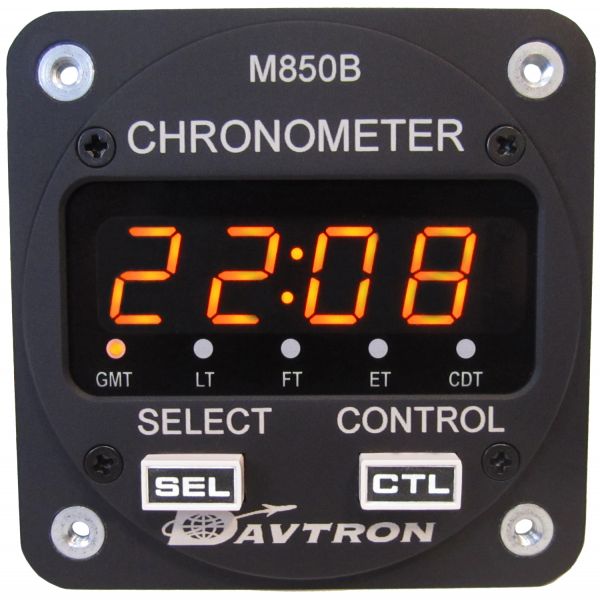 850B-2 Davtron Model Gmt Lt Foot Et & Cdt LED Clock Illuminating Black Internal Mount