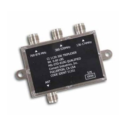CI-1120-300 Comant Triplexer Single CI 295 Series Input To Triple Frequency Output