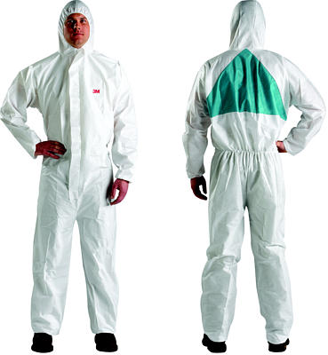 4520-XL 3M Disposable Protective Coverall White/Green Type 5/6