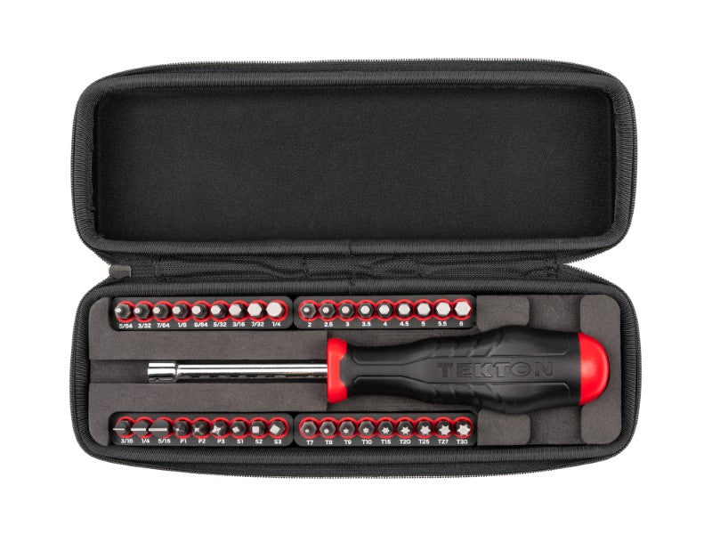 DBH93101 TEKTON - 1/4 Inch Bit Driver And Bit Set With Case (37-Piece)