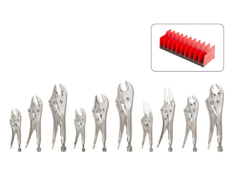 PLK99904 TEKTON - Locking Pliers Set With Rack (10-Piece)