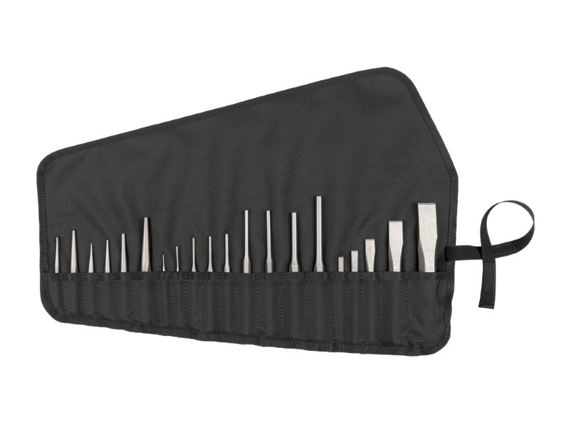 PNC99101 TEKTON - Punch And Chisel Set With Pouch 20-Piece (Center Solid Pin Chisel)