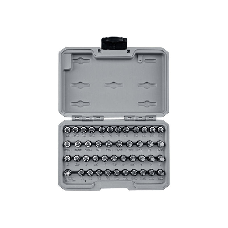 SHB90302 TEKTON - 1/4 Inch Drive Hex Torx Phillips Slotted Square Bit Socket Set With Case (44-Piece)
