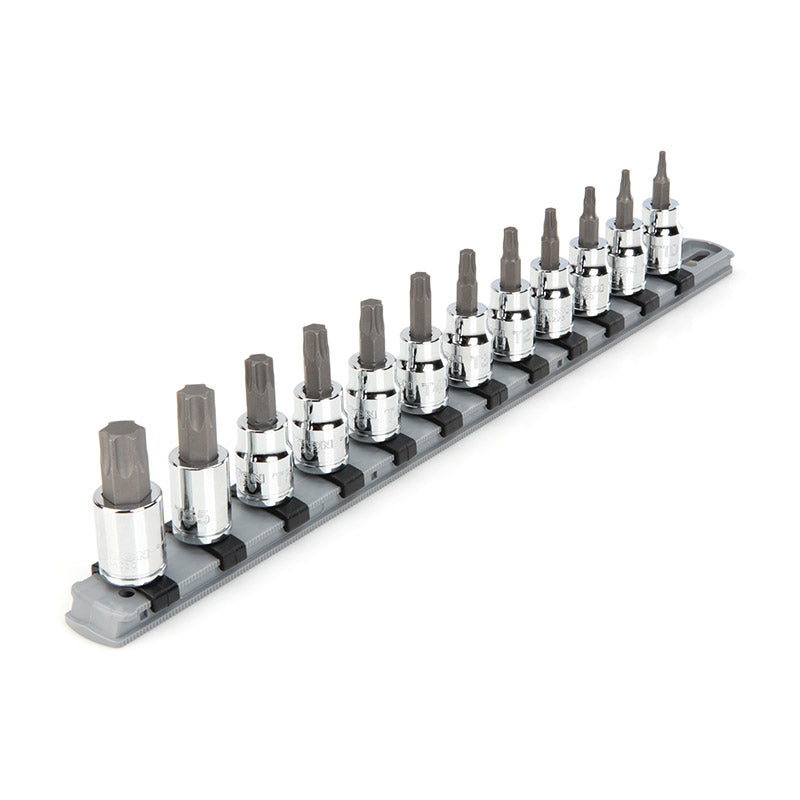 SHB91103 TEKTON - 3/8 Inch Drive Torx Bit Socket Set With Rail 12-Piece (T10-T60)