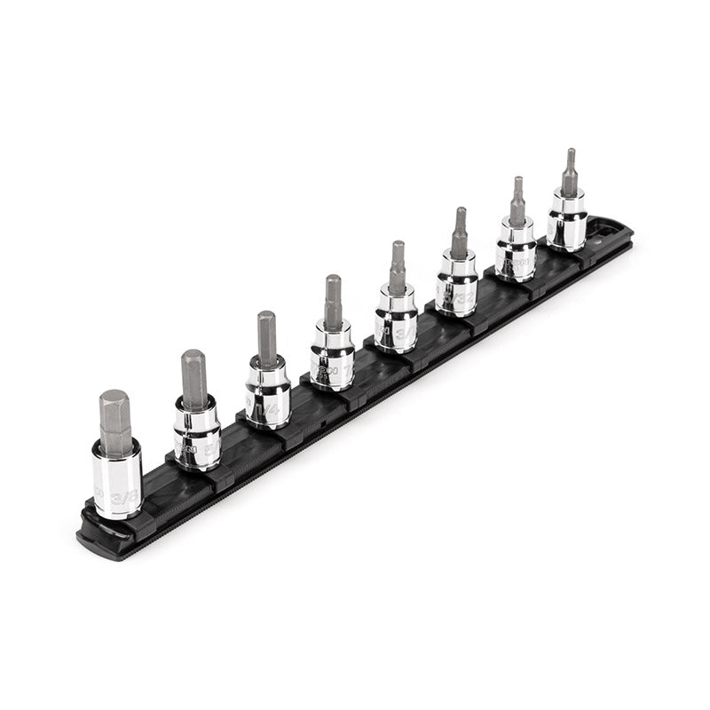 SHB91106 TEKTON - 3/8 In Drive Hex Bit Socket Set With Rail 8-Piece (1/8-3/8 In)