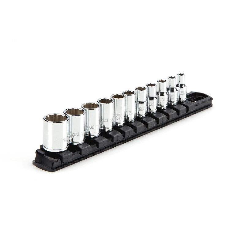 SHD90103 TEKTON - 1/4 Inch Drive 12-Point Socket Set With Rail 11-Piece (5/32-9/16 In.)