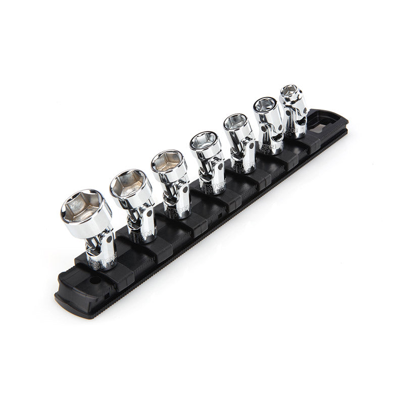 SHD90109 TEKTON - 1/4 Inch Drive 6-Point Universal Joint Socket Set With Rail 7 Piece (1/4-9/16 In.)