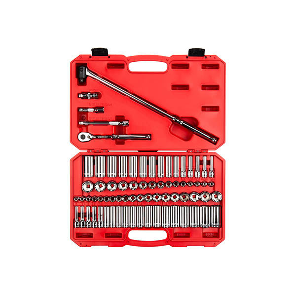 SKT15311 TEKTON - 3/8 Inch Drive 6-Point Socket And Ratchet Set With Case 73-Piece (1/4-1 In. 6-24 Mm)