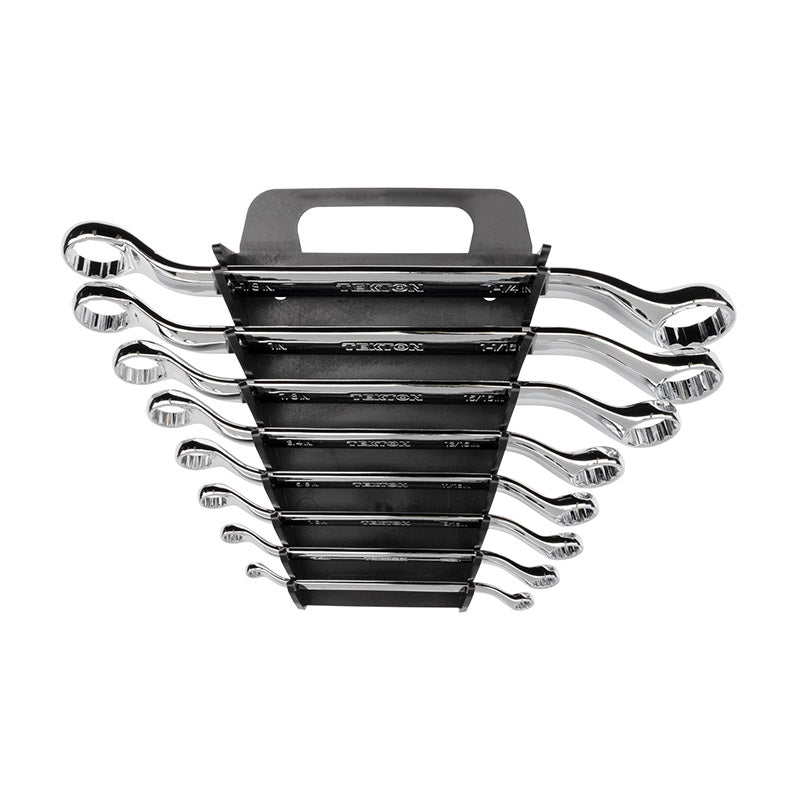 WBE23408 TEKTON - 45-Degree Offset Box End Wrench Set With Holder 8-Piece (1/4 - 1-1/4 In.)
