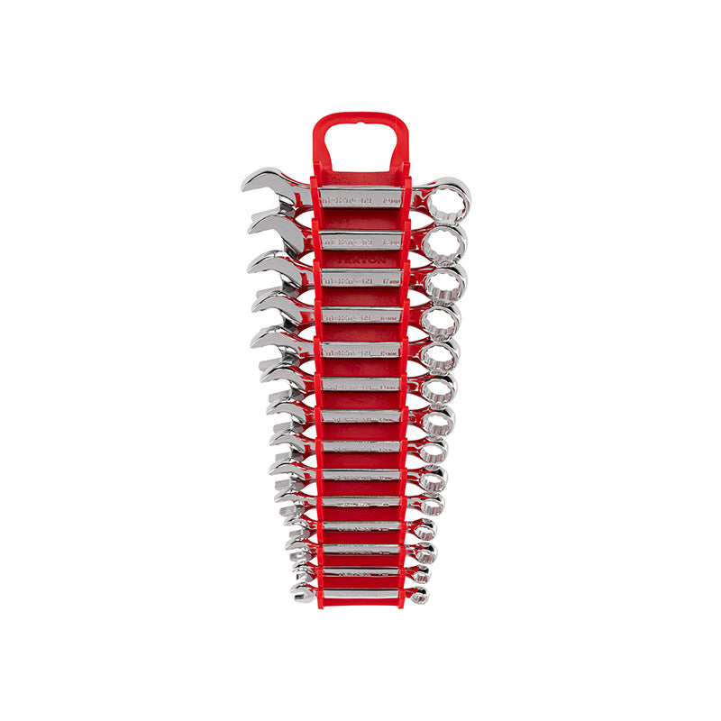 WCB92402 TEKTON - Stubby Combination Wrench Set With Holder 14-Piece (6-19 Mm)
