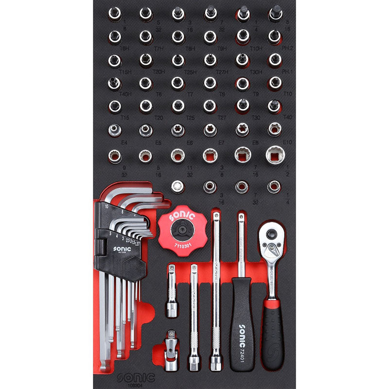 63PCS Sonic Tools - SAE Bit Socket Set 1/4" . S SFS