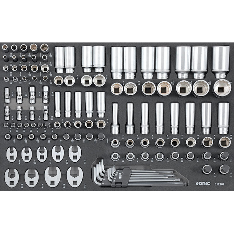 121PCS Sonic Tools - SAE Socket Set 1/4" 3/8" And 1/2" . M SFS