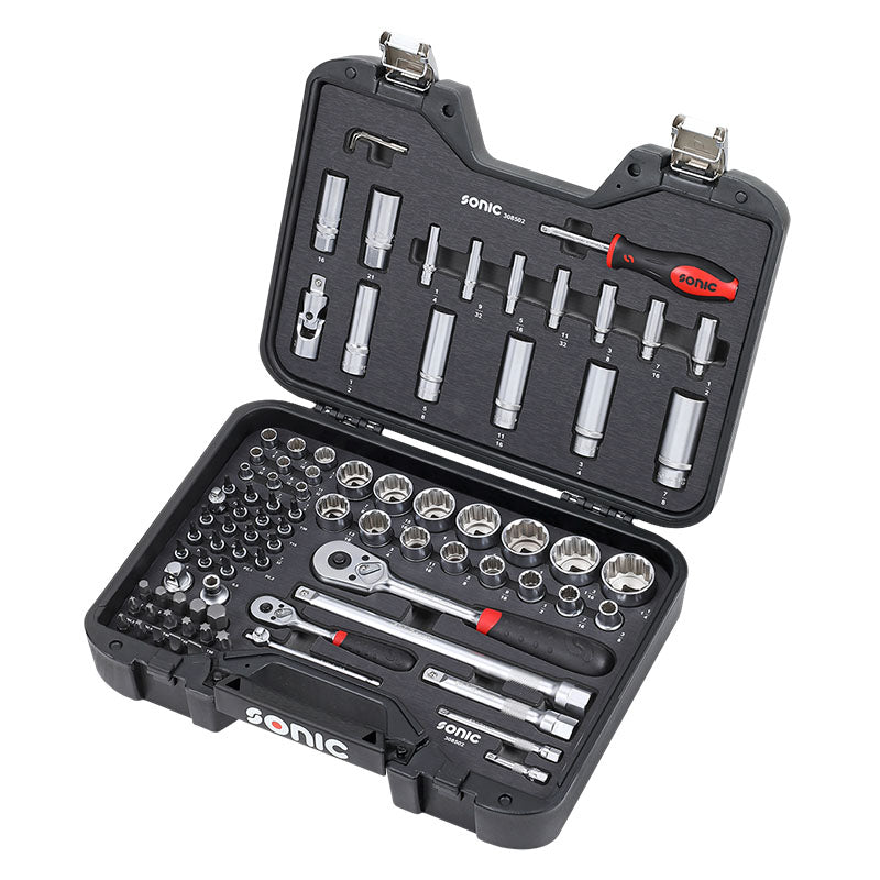 85PCS Sonic Tools - SAE Socket Set 1/4" And 1/2" . BMCS