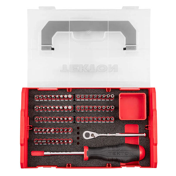 74-PIECE Tekton - 1/4 Inch Bit Driver And Bit Set With Mini Stacking Tool Box