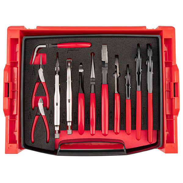 12-PIECE Tekton - Gripping, Cutting, And Locking Pliers Set With Open Top Drawer And Rack