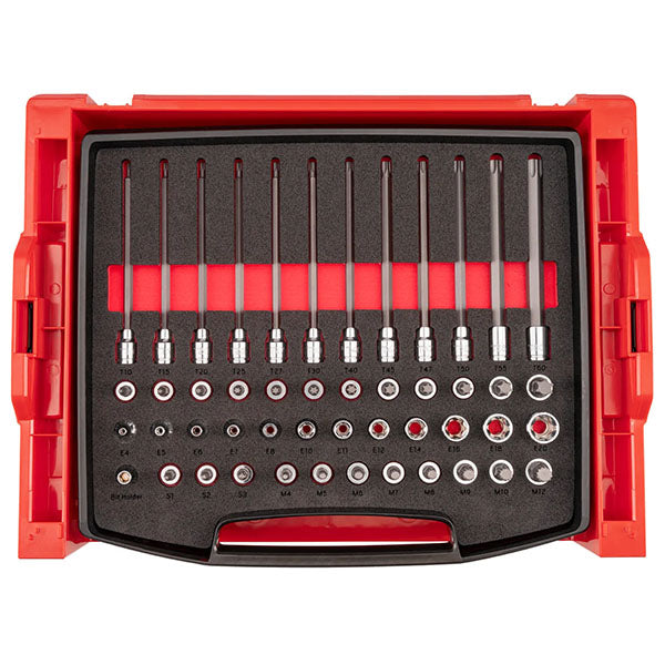 48-PIECE Tekton - 3/8 Inch Drive Standard And Long Bit Socket Set With Open Top Drawer And Rack