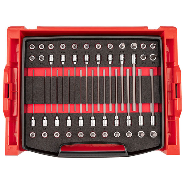 46-PIECE Tekton - 3/8 Inch Drive Standard And Long Bit Socket Set With Open Top Drawer And Rack