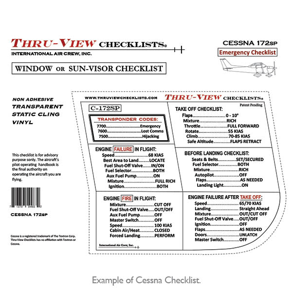 A36/G36 Thru-View Emergency Checklist - Bonanza