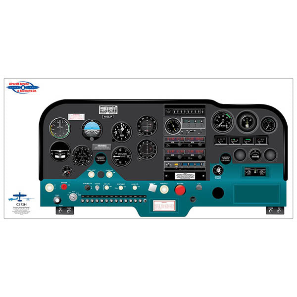 C172H JETPUBS Cessna Cockpit Poster - 18 X 36
