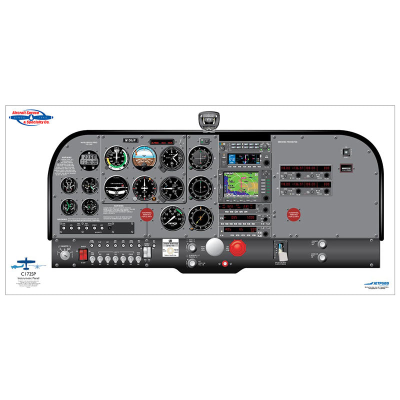 C172SP JETPUBS Cessna Cockpit Poster - 18 X 36