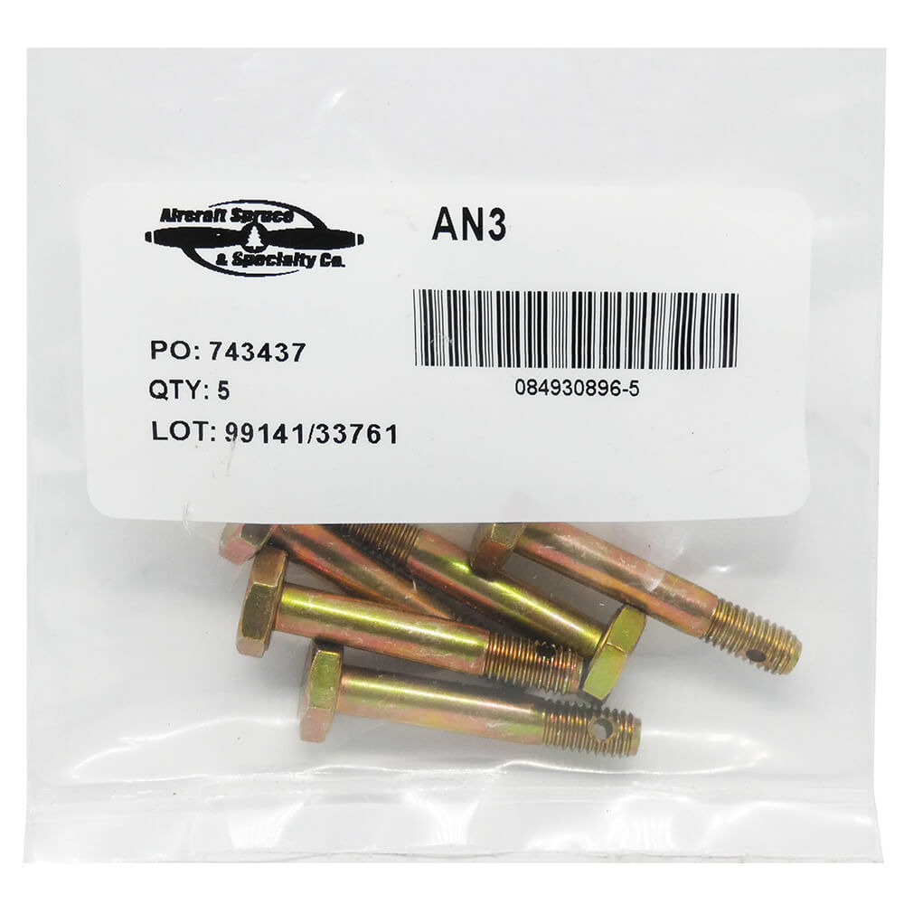 AN3-34 Bolt Drilled (Pack Of 5)
