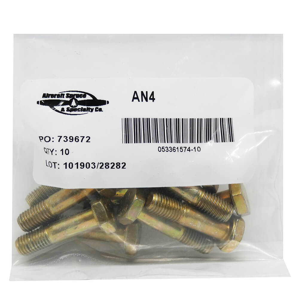 AN4-12A Bolt Undrilled (Pack Of 10)