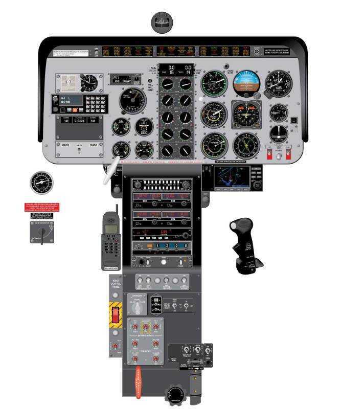 206LT Aviation Training Graphics - Bell Longranger Cockpit Poster