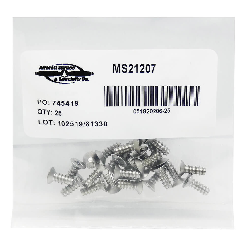 MS21207-C6-8 Stainless Steel Screw B-Ph (Pack Of 25)