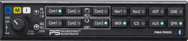7000H PS Engineering PMA Bt High Noise Audio Panel 10 Place TSOD