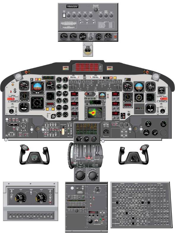 1900C Aviation Training Graphics - Beechcraft Cockpit Poster
